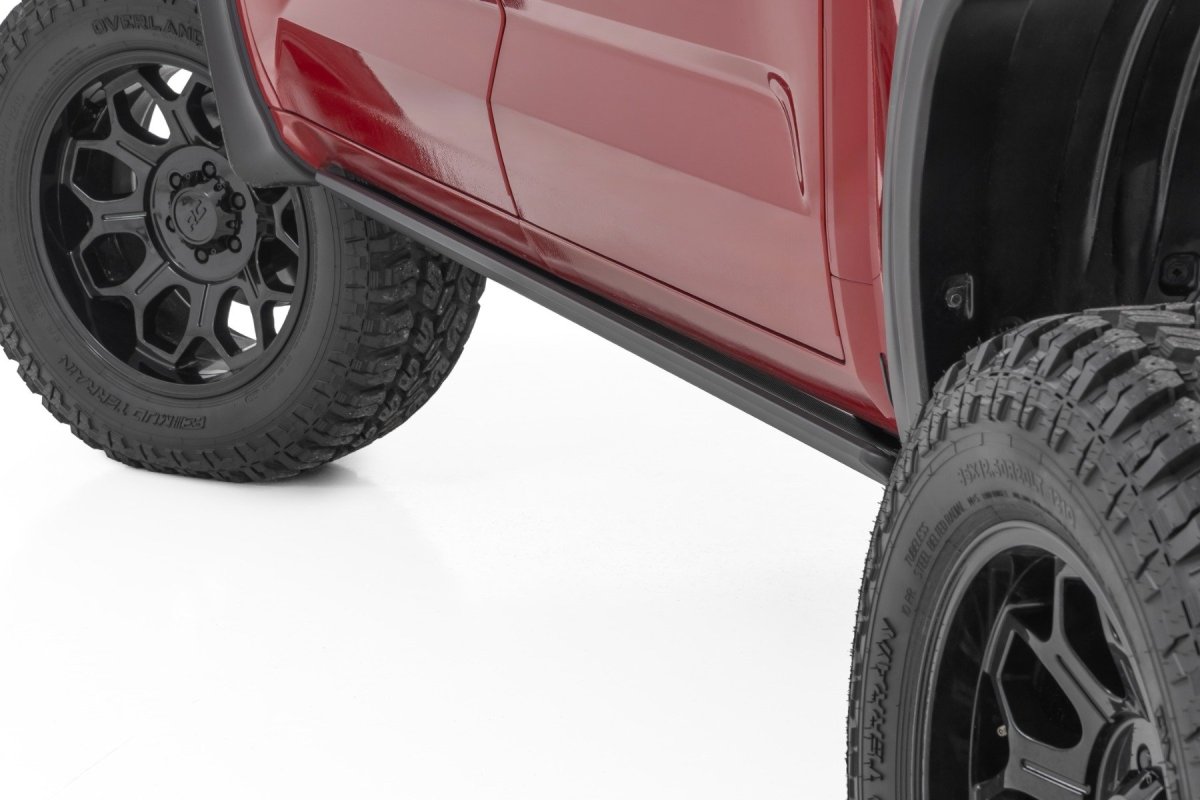 Toyota Tundra Power Running Boards - Rough Country - HT-Series, Automatic Retractable, LED Lights - '22-'26